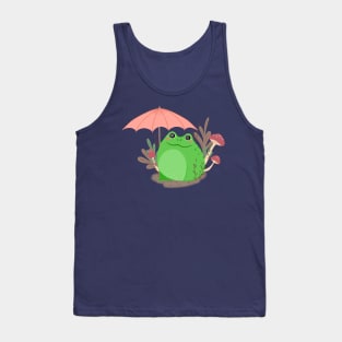 Cute Frog With Umbrella Tank Top